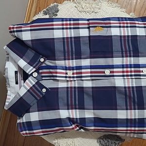 Like new ✨️Red, white, and blue plaid dress shirt. Full button down. L